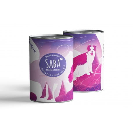 Mokra karma dla psa -  dziczyzna (86%) z ziemniakami SABA 410g