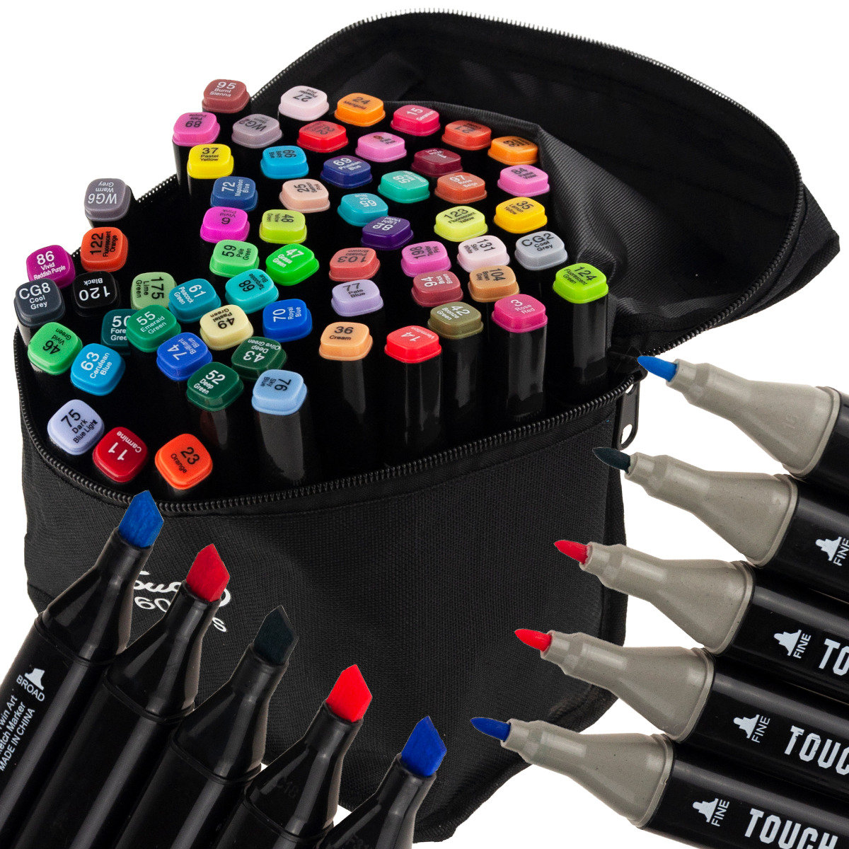 Markery Kolorowe Zakreślacze Pisaki Dwustronne X60