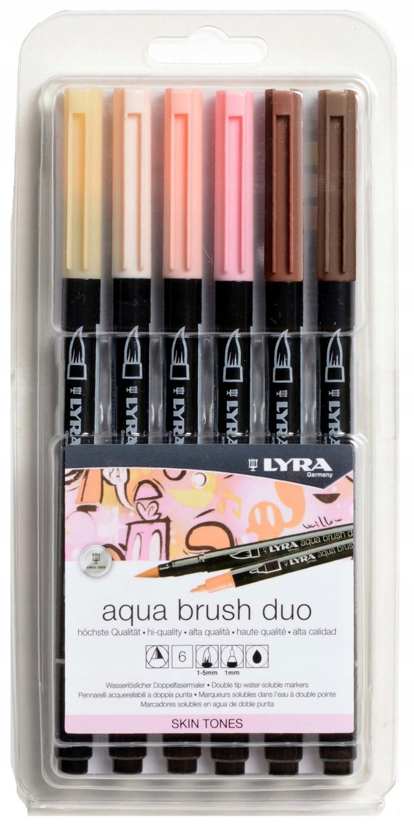 Lyra Pisaki Markery Dwustronne Aqua Brush 6 Skin