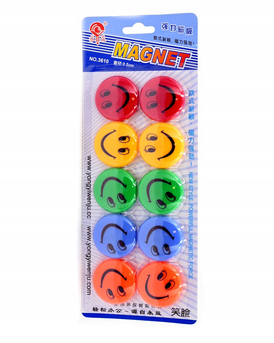 Magnesy Na Lodówkę do tablic Kolorowe Emoji 10szt