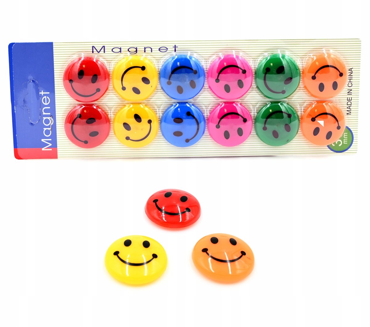 Buźki Emotki Magnesy Na Lodówkę 12Szt