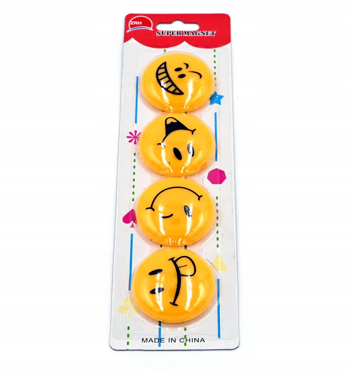 Magnesy Na Lodówkę do tablic Buźki Emoji 4szt