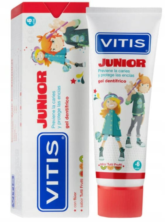 Dentaid VITIS Junior pasta 75ml - pasta do zębów w żelu o smaku tutti-frutti