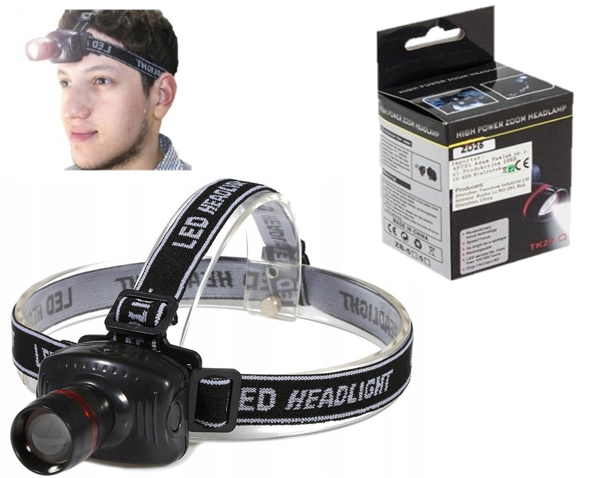 Mocna Latarka Czołowa Led Zoom Cree Czołówka