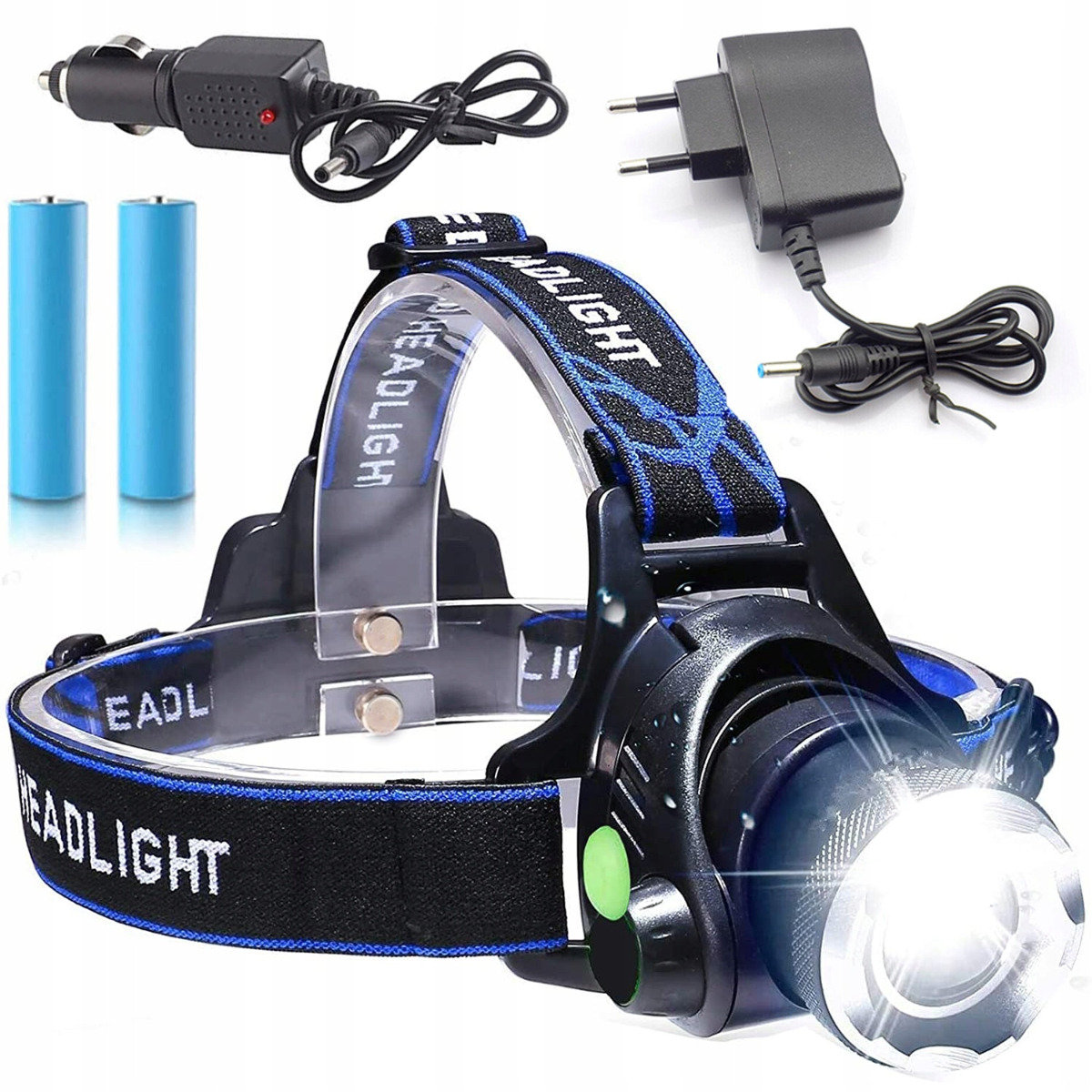 Mocna Latarka Czołowa Led Zoom Cree Xm-L Czołówka