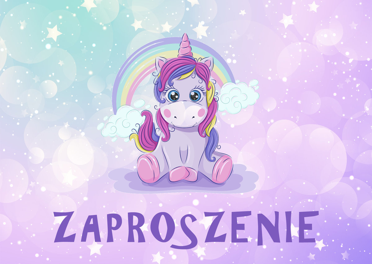 Zaproszenia na urodziny dla dzieci jednorożec unicorn /Digital Art