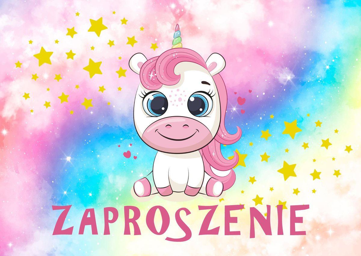 Zaproszenia na urodziny dla dzieci jednorożec unicorn /Digital Art