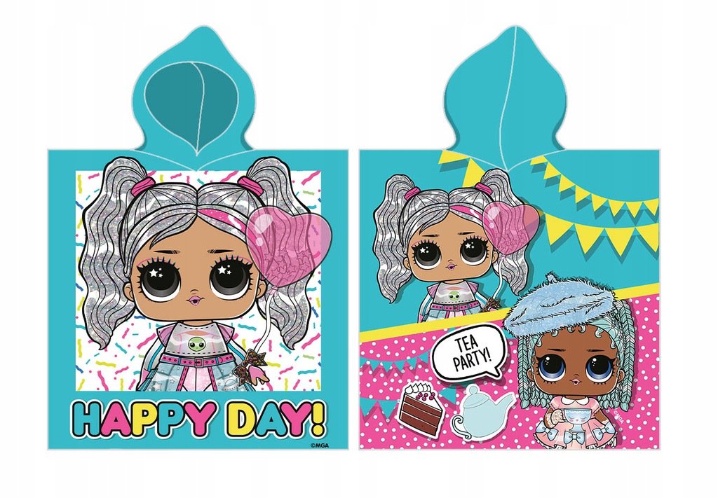 Ponczo dziecięce L.O.L. Surprise Happy Day, 55 x 110 cm