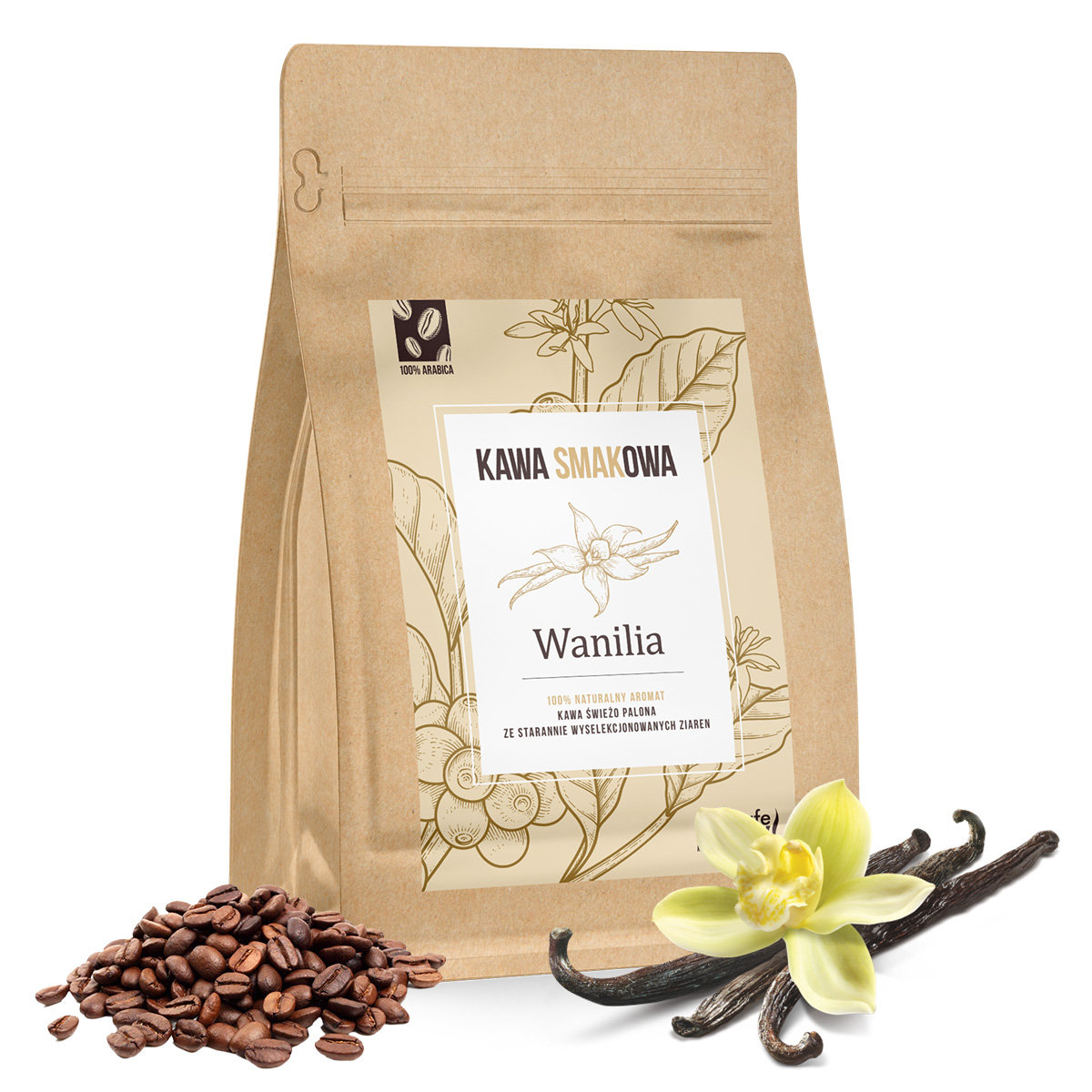 Kawa smakowa Naturalna Wanilia ziarnista