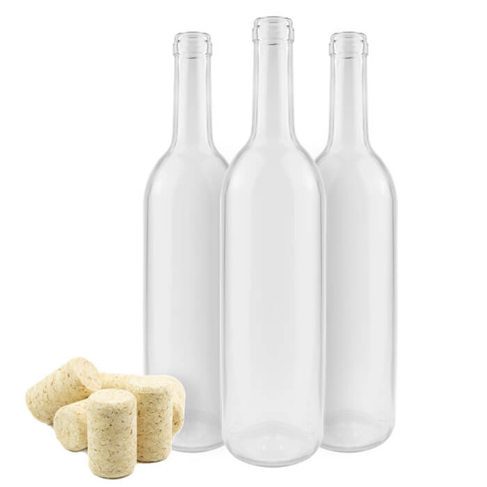 BUTELKA WINO KOLOR BEZBARWNY
