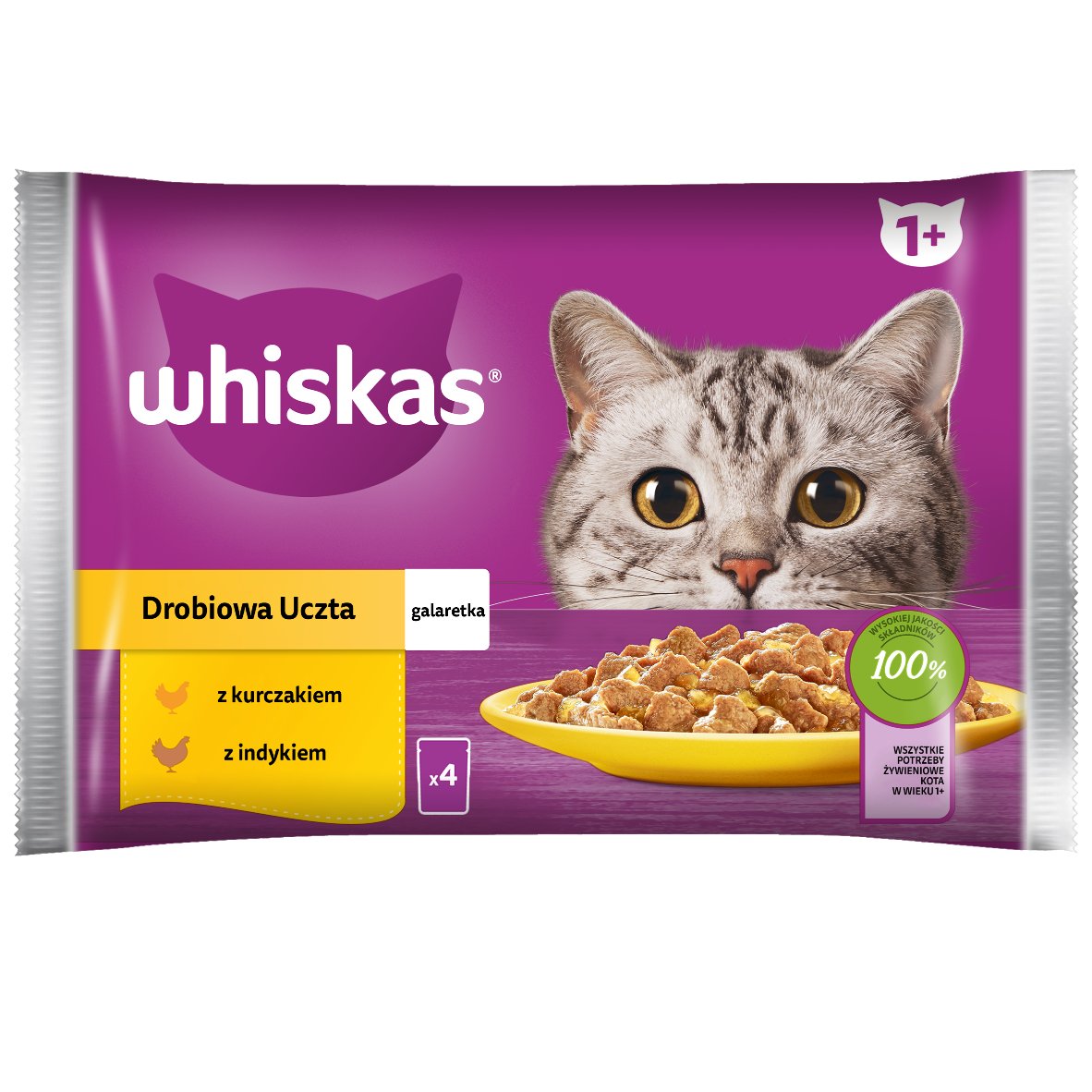 Whiskas Saszetka Adult Indyk Kurczak 4x85g