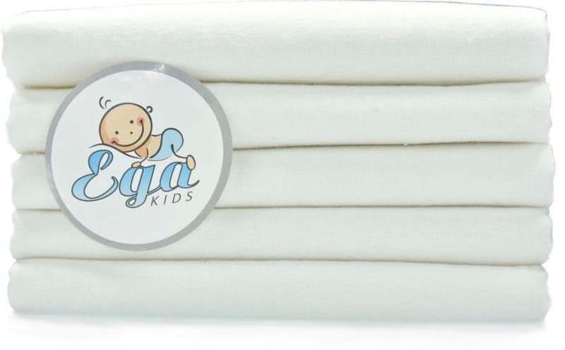 Ega Kids Zestaw Pieluszki Flanelowe Białe 5 szt. 60 x 80 cm