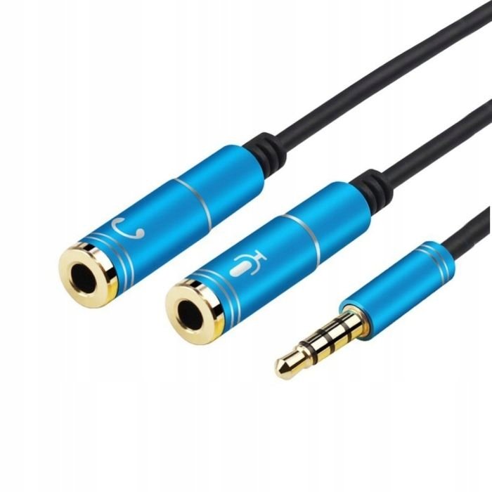 Rozdzielacz Słuchawkowy Kabel Audio 3,5 mm minijack (męski) - 2x 3,5 mm minijack (żeński) 30cm