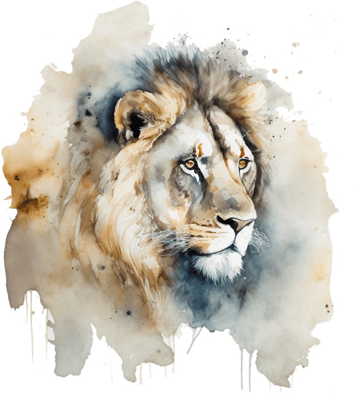 Naprasowanka Lew, Watercolor, Sztuka 2 Modna