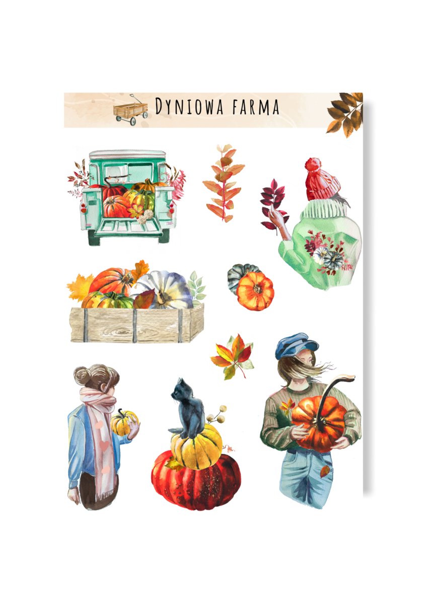 Naklejki na jesień do bullet jorunal farma dyniowa