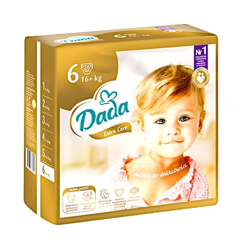 Pieluchy Dada Extra Care 6 EXTRA LARGE 26 szt. 16+ kg