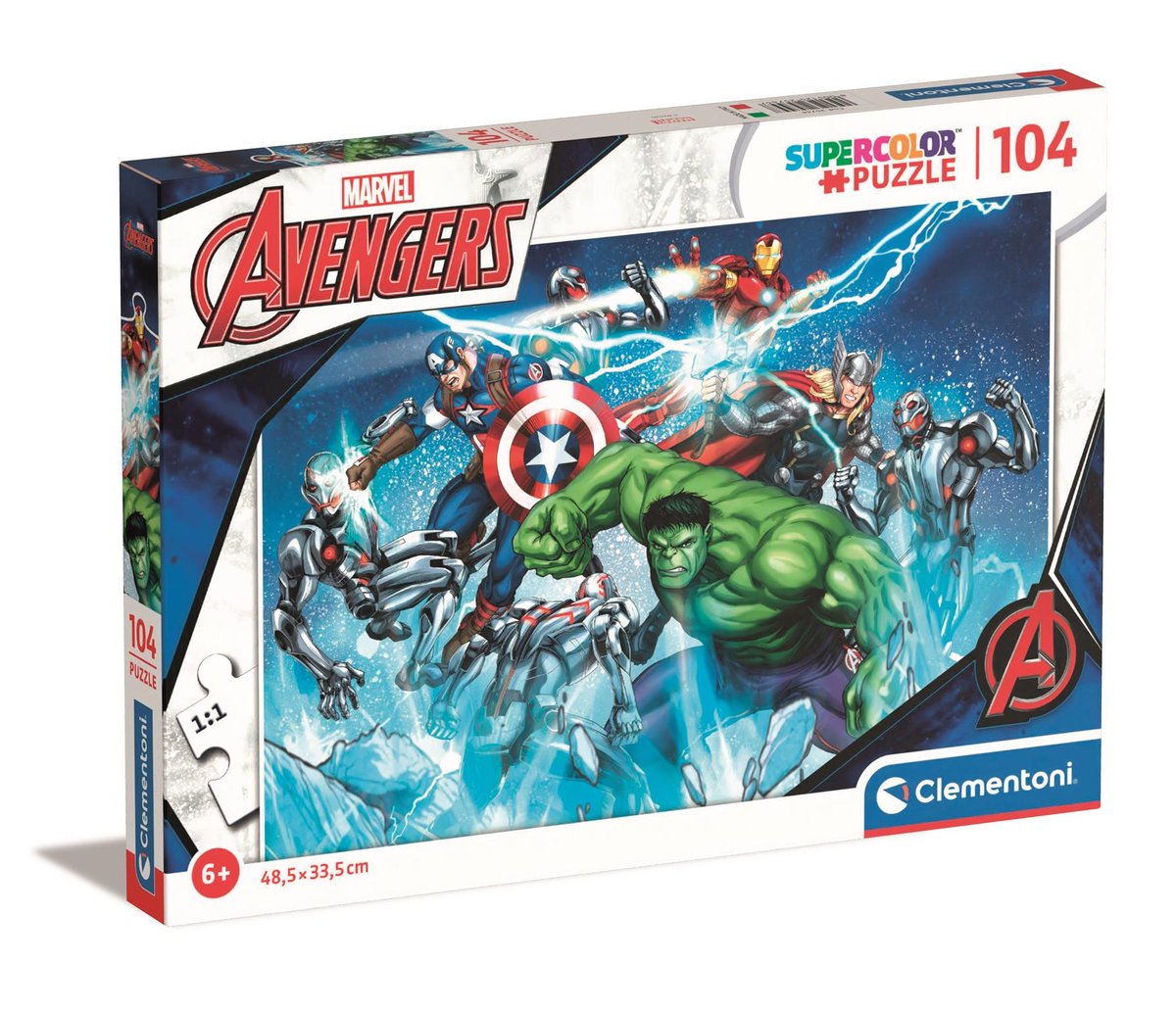 Puzzle 104 Super Kolor Marvel Avengers Clementoni