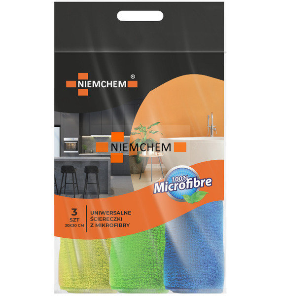 Niemchem Mikrofibra Ściereczka Zestaw 3szt 30x30 cm