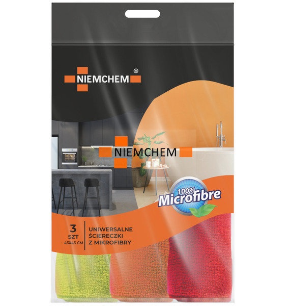 Niemchem Mikrofibra Ściereczka Zestaw 3szt 45x45cm
