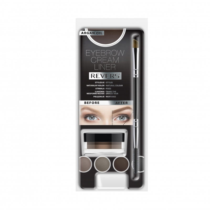 Revers Revers Eyebrow Cream Liner Set Zestaw Do Stylizacji Brwi Kremowy Liner + Pędzelek Blonde