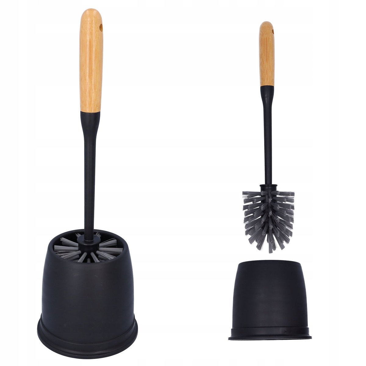 Szczotka do wc toalety rączka bambusowa komplet