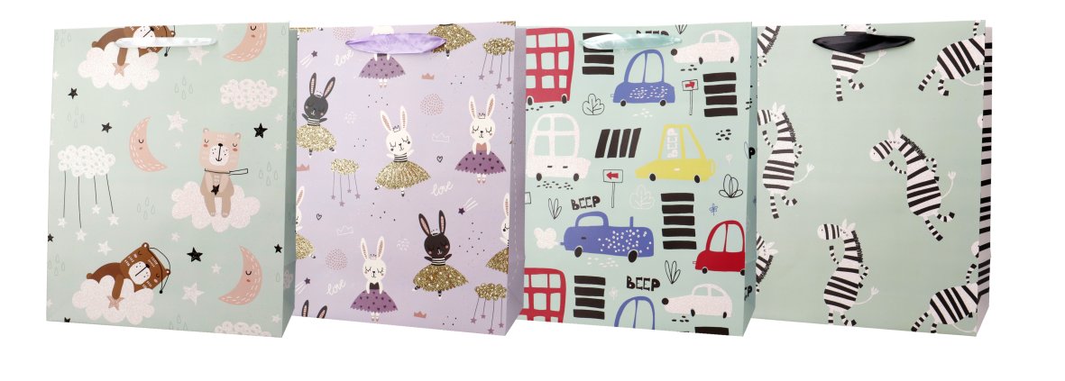 torba prezentowa 26x32 auta, zebry