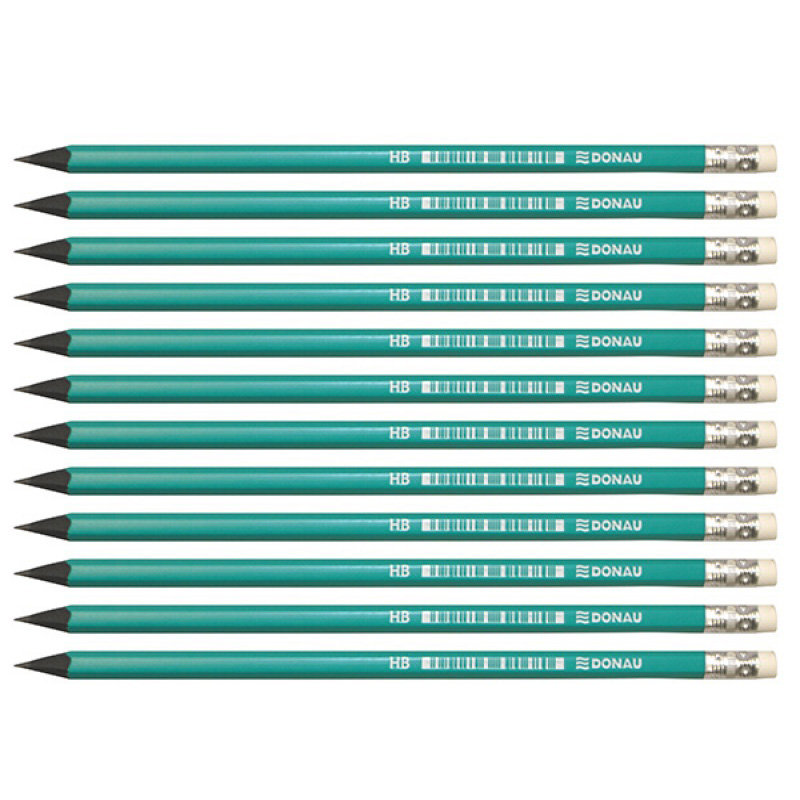 Ołówek syntetyczny z gumką HB lakierowany zielony