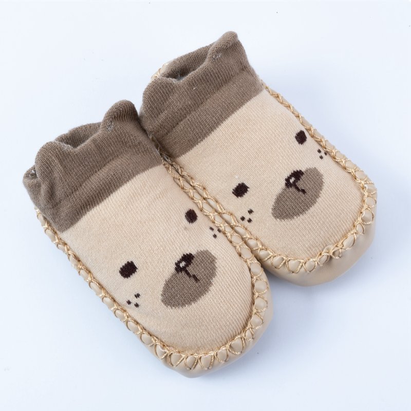 Miękkie buciki do żłobka, przedszkola kapcie dziecięce z podeszwą antypoślizgową skarpetki, buty niechodki  PIESEK 12cm   3-6mcy    EU 16/17