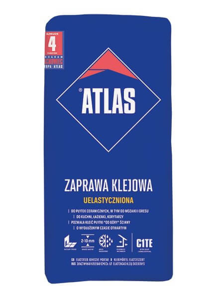 Atlas Zaprawa klejowa uelastyczniona Klej uniwersalny typ C1TE worek 10kg ATZAK