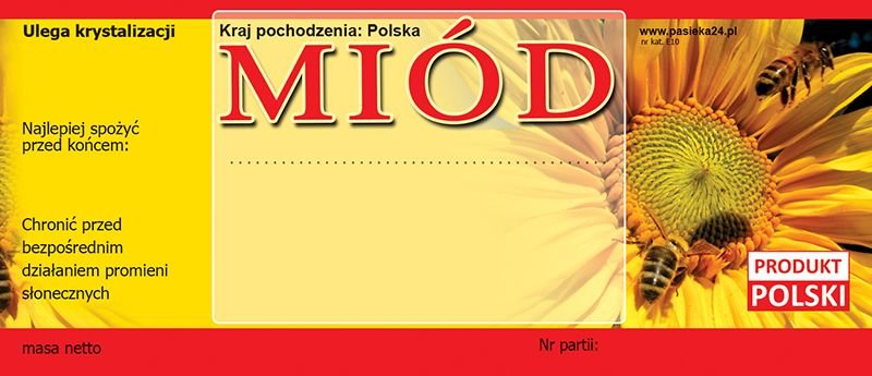 Paczka etykiet na miód (100szt) - wzór E10