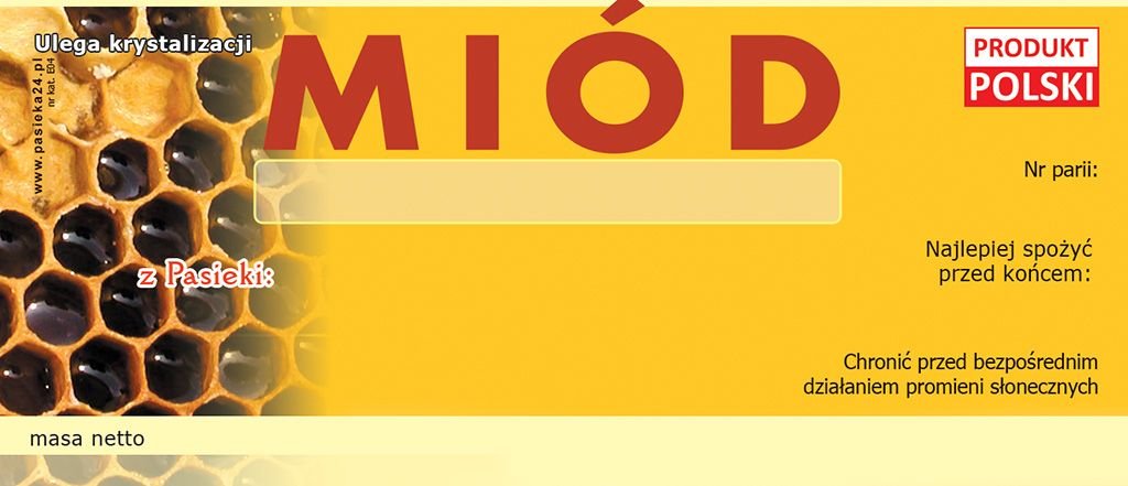Etykiety na miód - Uniwersalna (100szt) - wzór E4