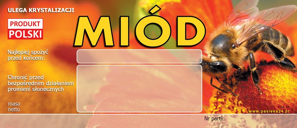 Etykiety na miód - Uniwersalna (100szt) - wzór E8