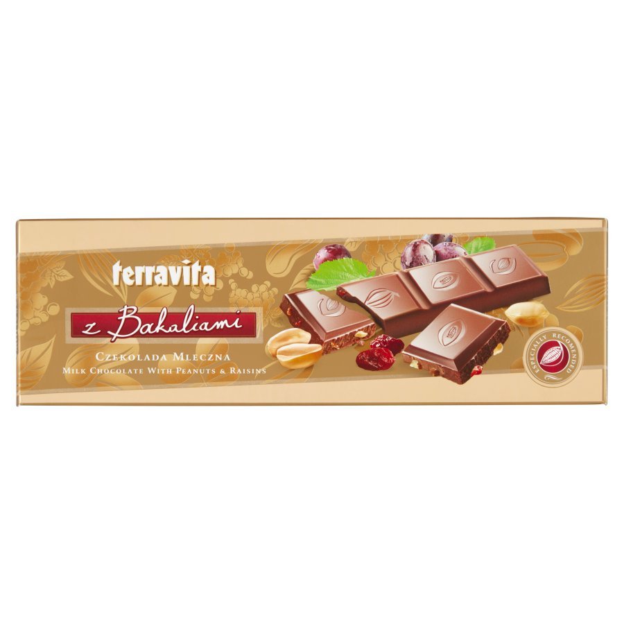 Terravita CZEKOLADA MLECZNA Z BAKALIAMI 225 G.
