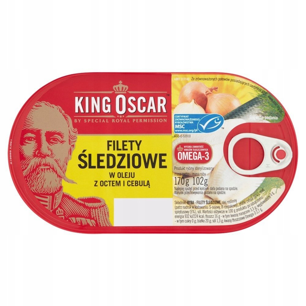 King Oscar Filety śledziowe w oleju z octem 170g