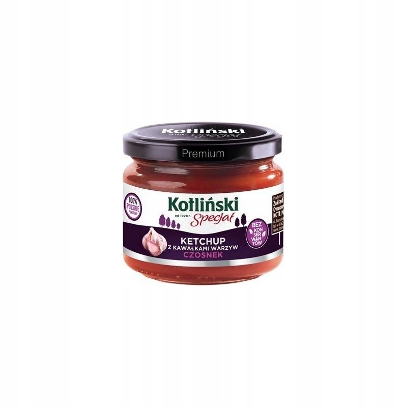 Ketchup Kotliński z kawałkami warzyw czosnek 310g