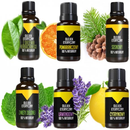 Zestaw olejków eterycznych naturalnych - BEZ CHEMII 6*10ml
