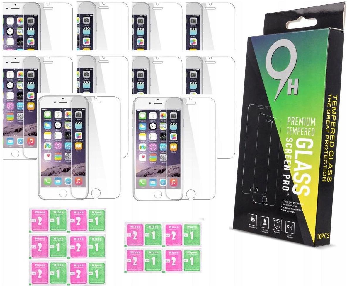 x10 Szkło Hartowane 9H do iPhone 6s + 7 + 8 + Plus