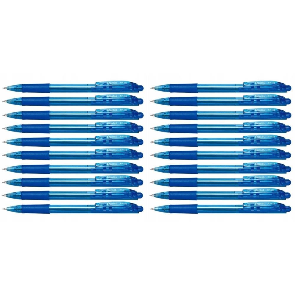 DŁUGOPIS AUTOMAT PENTEL BK 417 WOW 0,7 NIEBIESKI - ZESTAW x20