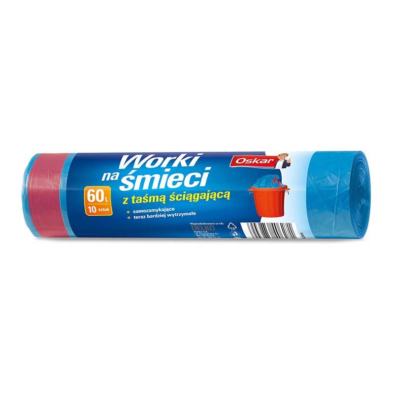 Oskar Delko Worki na śmieci z taśmą 60L 10szt  47824