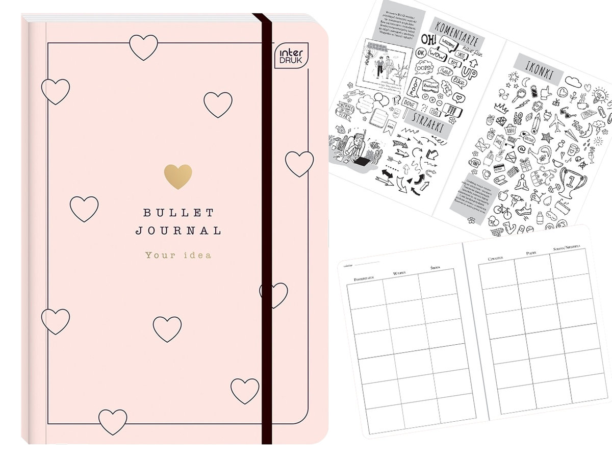 organizer a5/240k bullet journal hearts