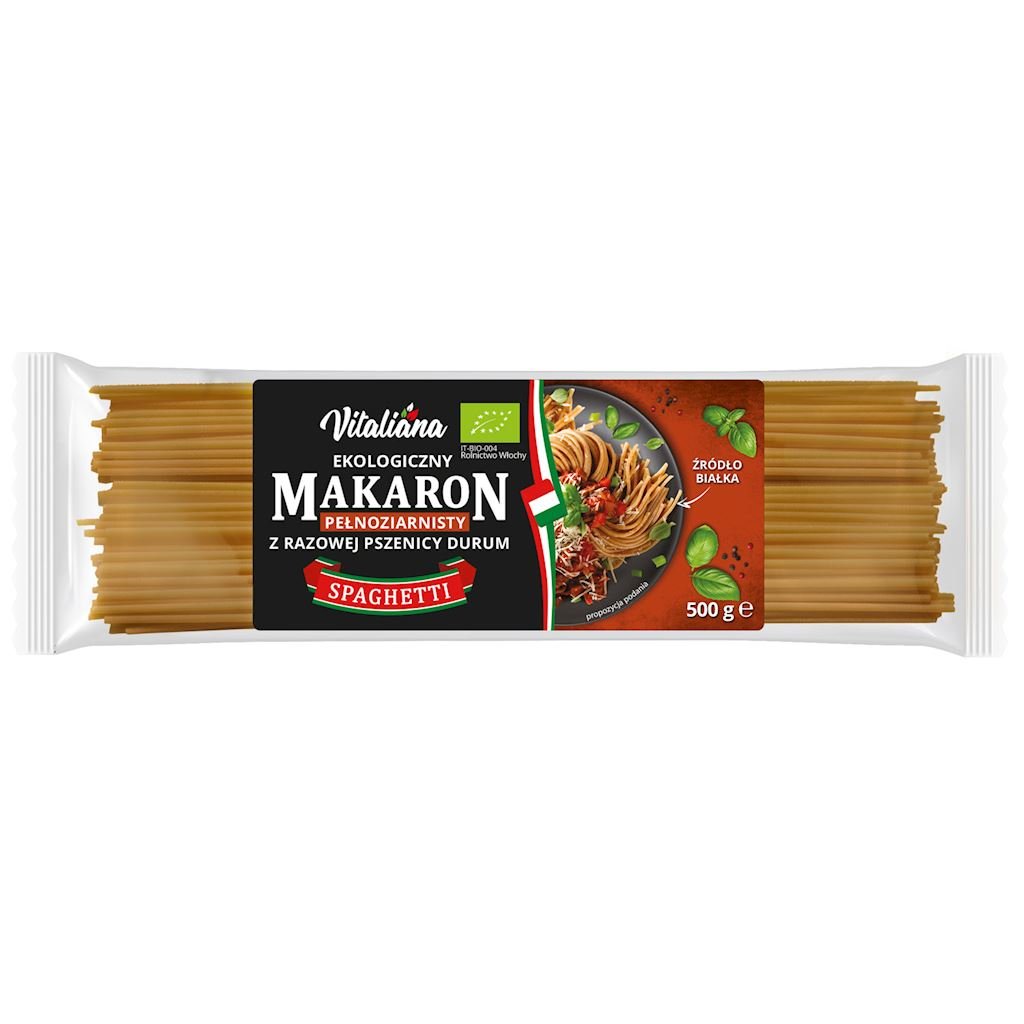 Vitaliana Makaron z razowej pszenicy durum spaghetti 500 g Bio