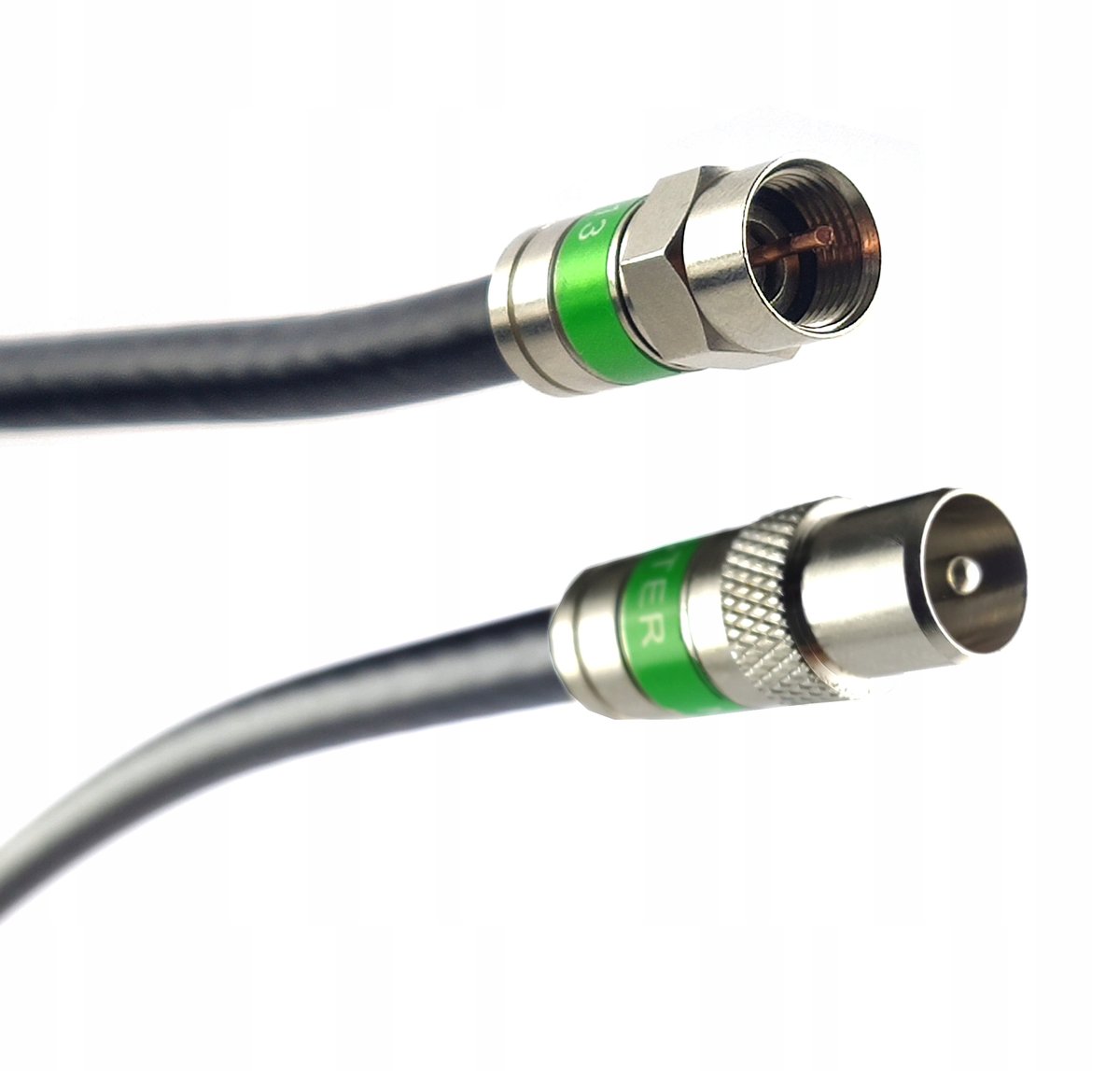 Gotowy kabel DVB-T złącze F - Wtyk TV kompresyjne | 1m
