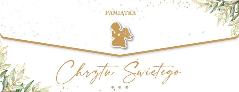 Kartka Koperta na Chrzest z życzeniami LUX90