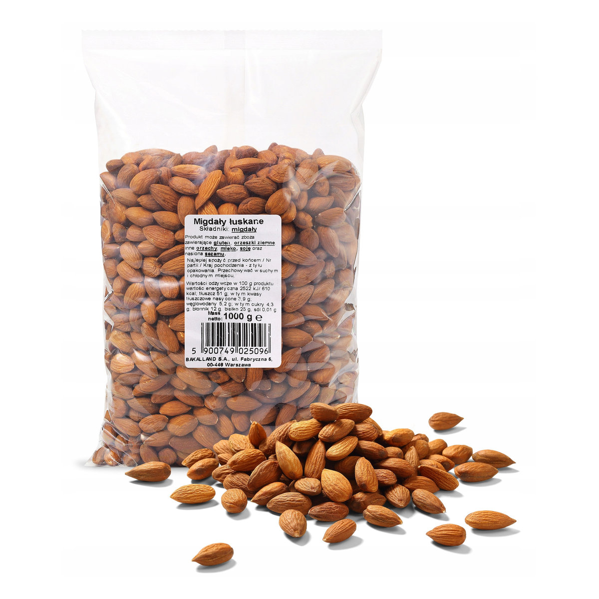 Migdały kalifornijskie BAKALLAND całe 1 kg