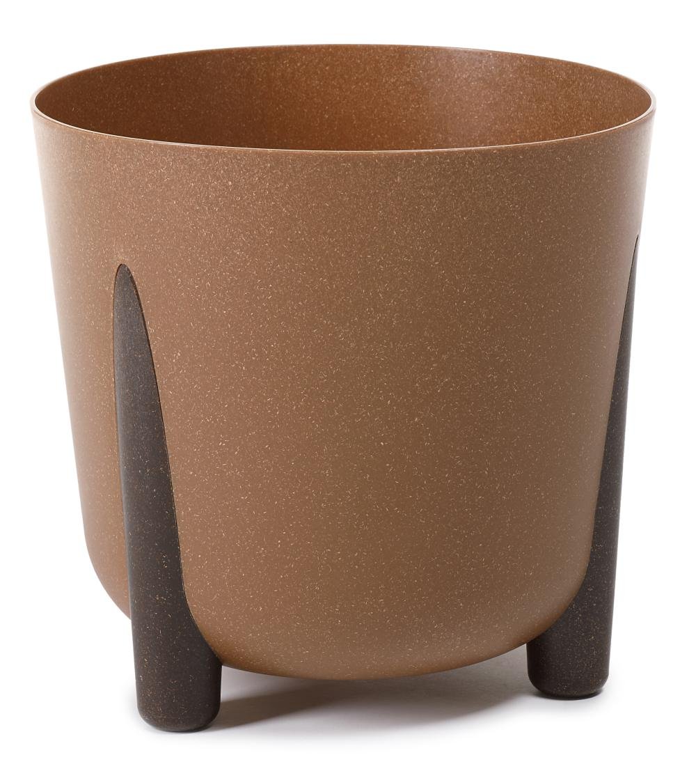 Doniczka Frida 26 ECO wood naturalne drewno z wkładem mocna stabilna
