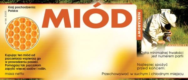 Etykiety na Miód-Uniwersalna (100szt) - wzór E1036