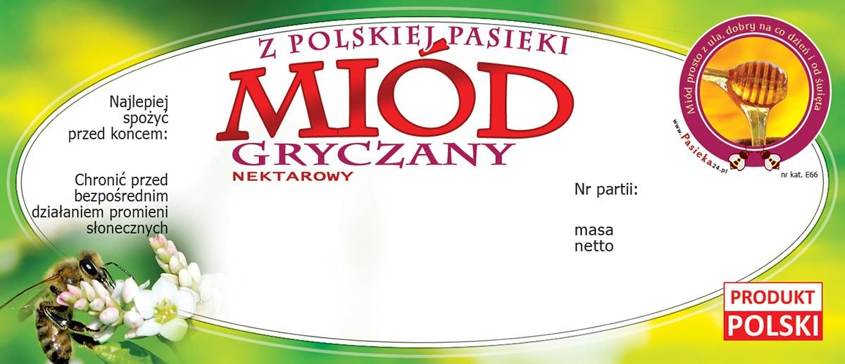 Etykiety na Miód Gryczany (100szt) - wzór E66