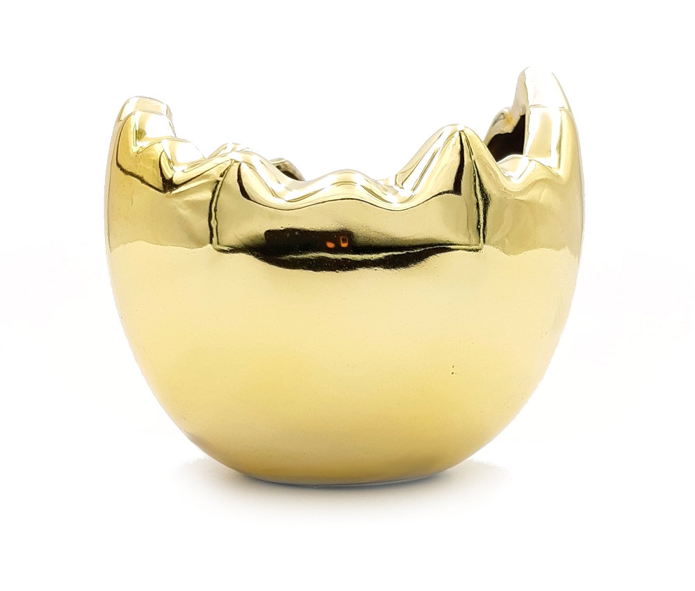 Osłonka jajko wielkanocne skorupka złota 8 cm