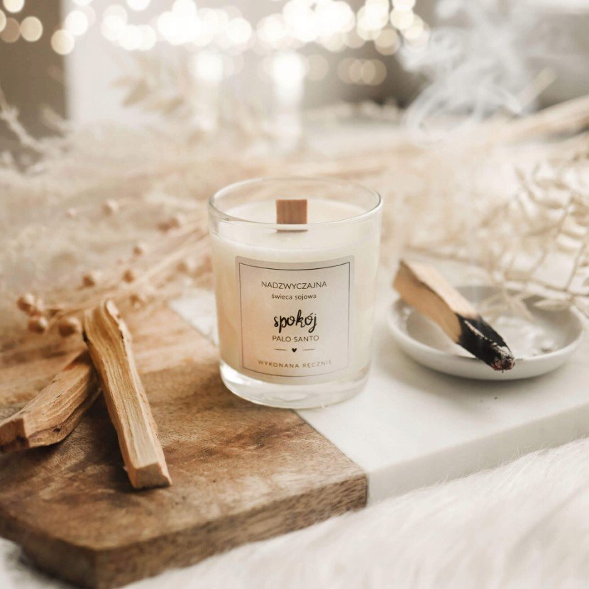 Świeca sojowa Spokój PALO SANTO