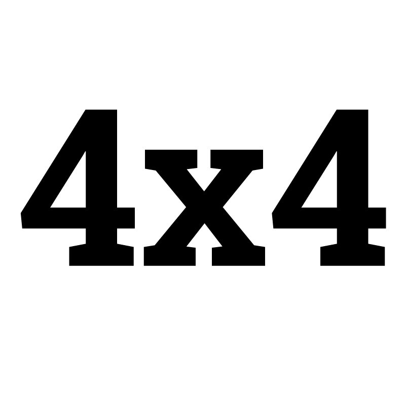 Naklejka na auto NAPĘD NA CZTERY KOŁA 4x4 na auto 10 cm